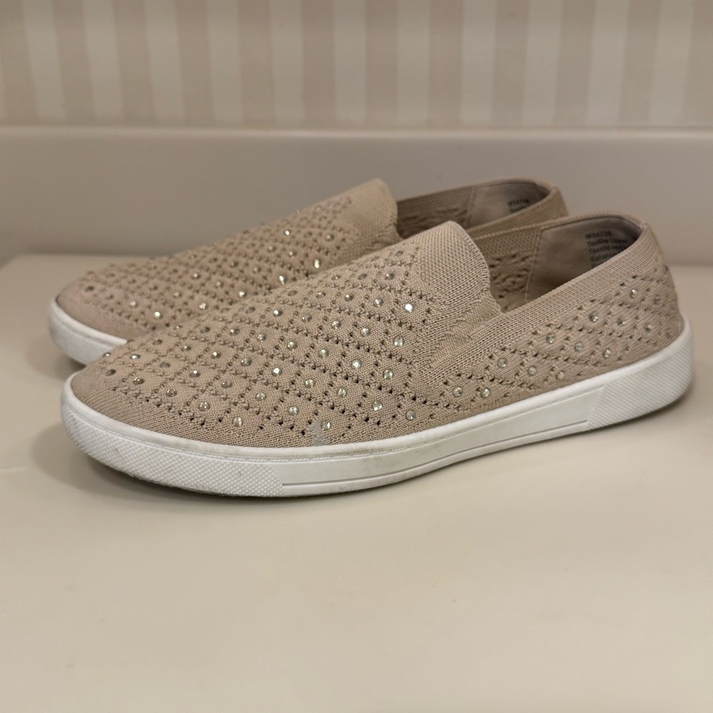 White Mountain Ladies Bling Sneakers In Taupe Tan - Picture 8 of 16